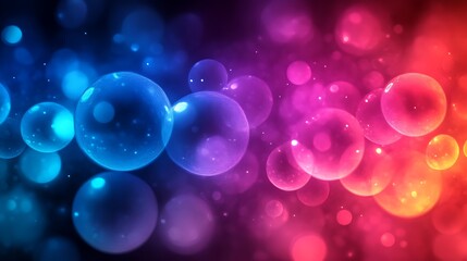 Poster - Abstract Background with Blue and Pink Bubbles
