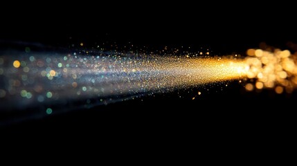 Poster - Abstract light trail, glowing particles stream, sparkling dust.