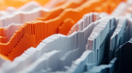 Poster - Colorful Abstract 3D Wave Patterns with Depth and Texture