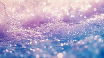 Poster - Abstract Water Waves with Glittering Bokeh Effect in Pastel Shades