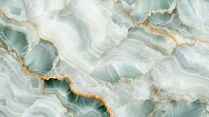 Poster - Elegant Abstract Green Onyx Stone Texture with Golden Veins