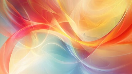 Poster - Abstract Colorful Waves in Soft Pastel Tones for Background Use