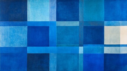 Poster - Abstract Blue Geometric Design Featuring Variations in Shade and Texture