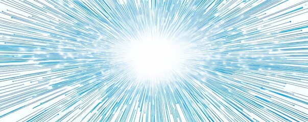 Poster - abstract blue rays