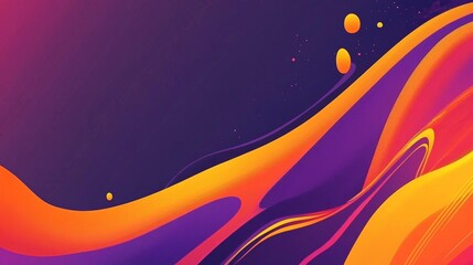 Poster - Vibrant Abstract Flowing Waves in Bold Orange and Purple Colors