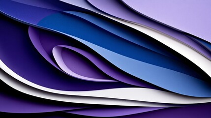 Poster - Abstract design featuring folded paper. Eye-catching blue background. Maze formed from paper. 3D rendering