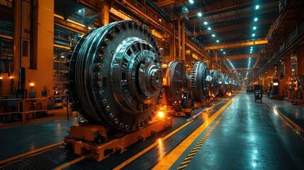 Poster - Industrial facility showcasing large machinery and equipment in a manufacturing environment.