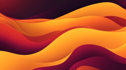 Leinwandbilder - Abstract Waves of Warm Colors in Smooth Flowing Design