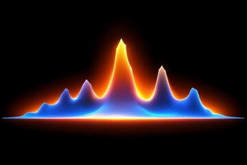 Poster - A wave appears in the sky in this computer-generated image, with a dynamic display of orange and blue waves originating from the center. This visual marvel is achieved through generative AI.