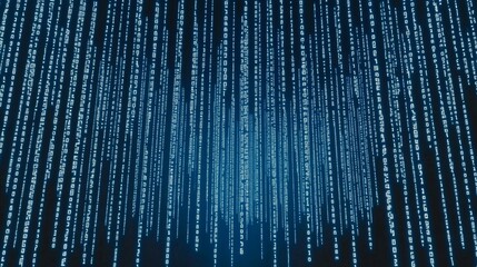 Poster - Digital code numbers set against an abstract backdrop signify programming languages through Stock Technology.
