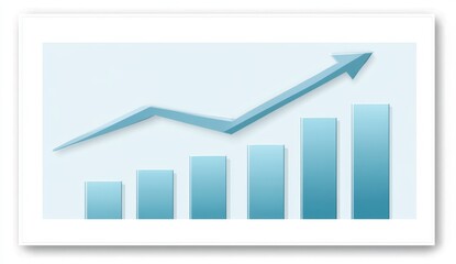 Poster - Visual representation of a business growth strategy through an upward arrow graph, showcasing finance, stock market, money growth, and profit, amidst a financial success, economy, and investment