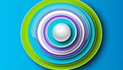 Poster - A 3D illustration of a hovering sphere with a wave texture set against an abstract background.