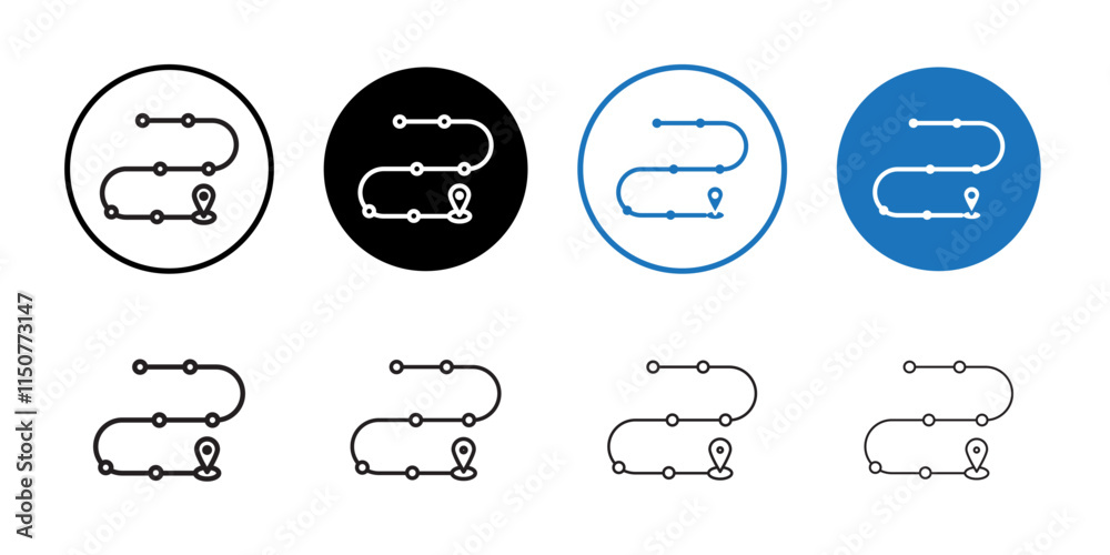 Roadmap icon Flat art in black and white isolated Stock Vector | Adobe ...