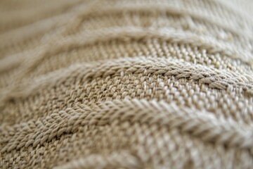 Poster - Deep blue textured fabric draped artistically, showcasing its soft weave and intricate patterns in natural light