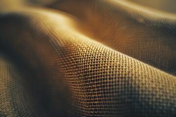 Poster - Deep blue textured fabric draped artistically, showcasing its soft weave and intricate patterns in natural light