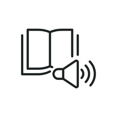 Wall Mural - audio book thin line icons. editable stroke and perfect pixel on transparent background