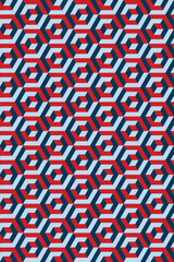 Fototapete - Hexagon abstract pattern background, hexagon geometric background, seamless hexagon abstract with retro colors