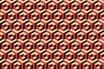 Fototapete - Hexagon abstract pattern background, hexagon geometric background, seamless hexagon abstract with retro colors
