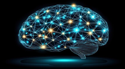 Poster - Abstract glowing brain network.