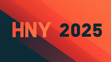 Poster - Minimalist Design Featuring HNY 2025 with Clean Lines and Bold Colors for Modern Aesthetic