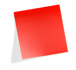 Wall Mural - red blank post it note with shadow on transparent background (png image)