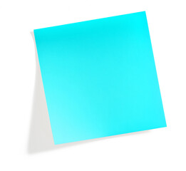 Wall Mural - turquoise blank post it note with shadow on transparent background (png image)