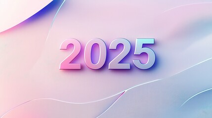 Poster - Modern and Sleek Minimalist Design Featuring the Year 2025 with Abstract Colorful Background