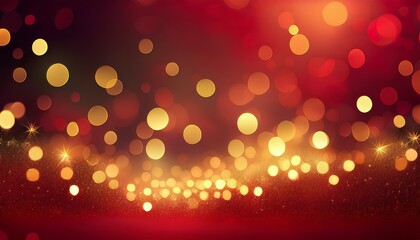 Leinwandbilder - red bokeh background. christmas lights background. red christmas lights. abstract backdrop. Red and gold particles abstract with bokeh background. 