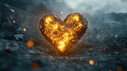 Aufkleber - Fiery Heart of Stone.