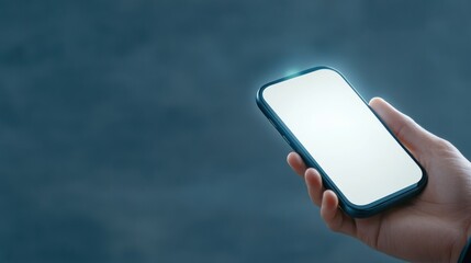 Poster - Hand Holding Smartphone with Blank Screen.