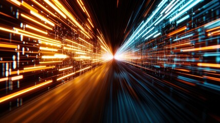 Aufkleber - Blur Background of Digital Speed Tunnel 
