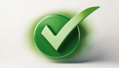 Poster - A green checkmark icon symbolizing approval, success, or correctness, set against a light background.