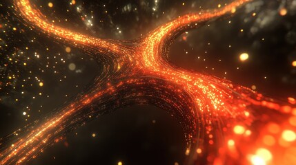 Poster - Glowing Wave of Energetic Light Particles in Abstract Space