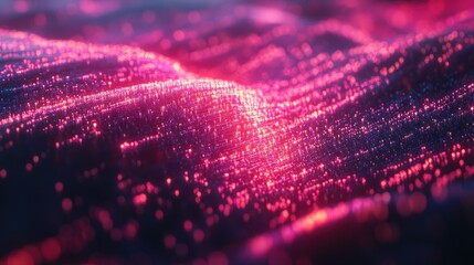 Poster - Vibrant Abstract Waves of Light and Color in Glowing Texture