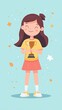 © Hungarian - Happy Girl Holding a Golden Trophy Award