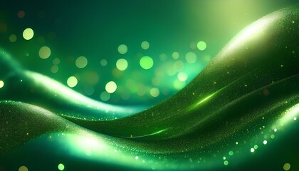 Poster - Green glitter abstract with blurry light background patterns. green wavy abstract background.