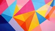 © pinporn manosri - Colorful Geometric Abstract Art with Vibrant Triangles and Shapes