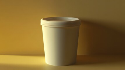 Poster - Minimalistic White Container with Smooth Surface and Soft Shadow