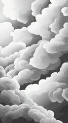 Wall Mural - Abstract grayscale image of layered cloudscape