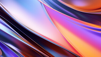 Wall Mural - Abstract Close-up of Shiny Multicolored Metal with Folds and Creases 