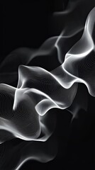 Poster - Abstract White Lines Flowing On Black Background