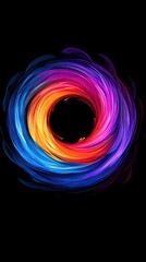 Poster - Abstract swirling vibrant colors create a luminous ring
