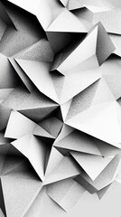 Poster - abstract grey and white geometric polygonal shapes