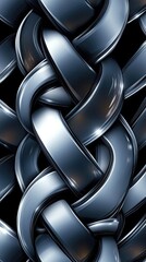 Poster - Abstract Interwoven Metallic Bands Design