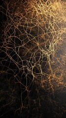 Poster - Intricate Golden Network On Dark Background