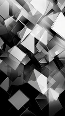 Poster - abstract grayscale geometric shapes design