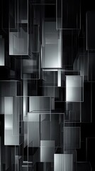 Wall Mural - Abstract grayscale image of intersecting glass cubes