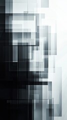 Poster - abstract grayscale geometric shapes layered design
