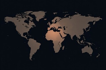 Poster - A world map is presented with a soft illumination effect, emphasizing various regions.