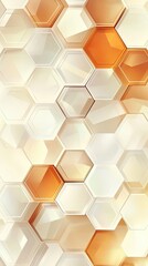 Wall Mural - Abstract Hexagonal Pattern in Beige and Orange Hues